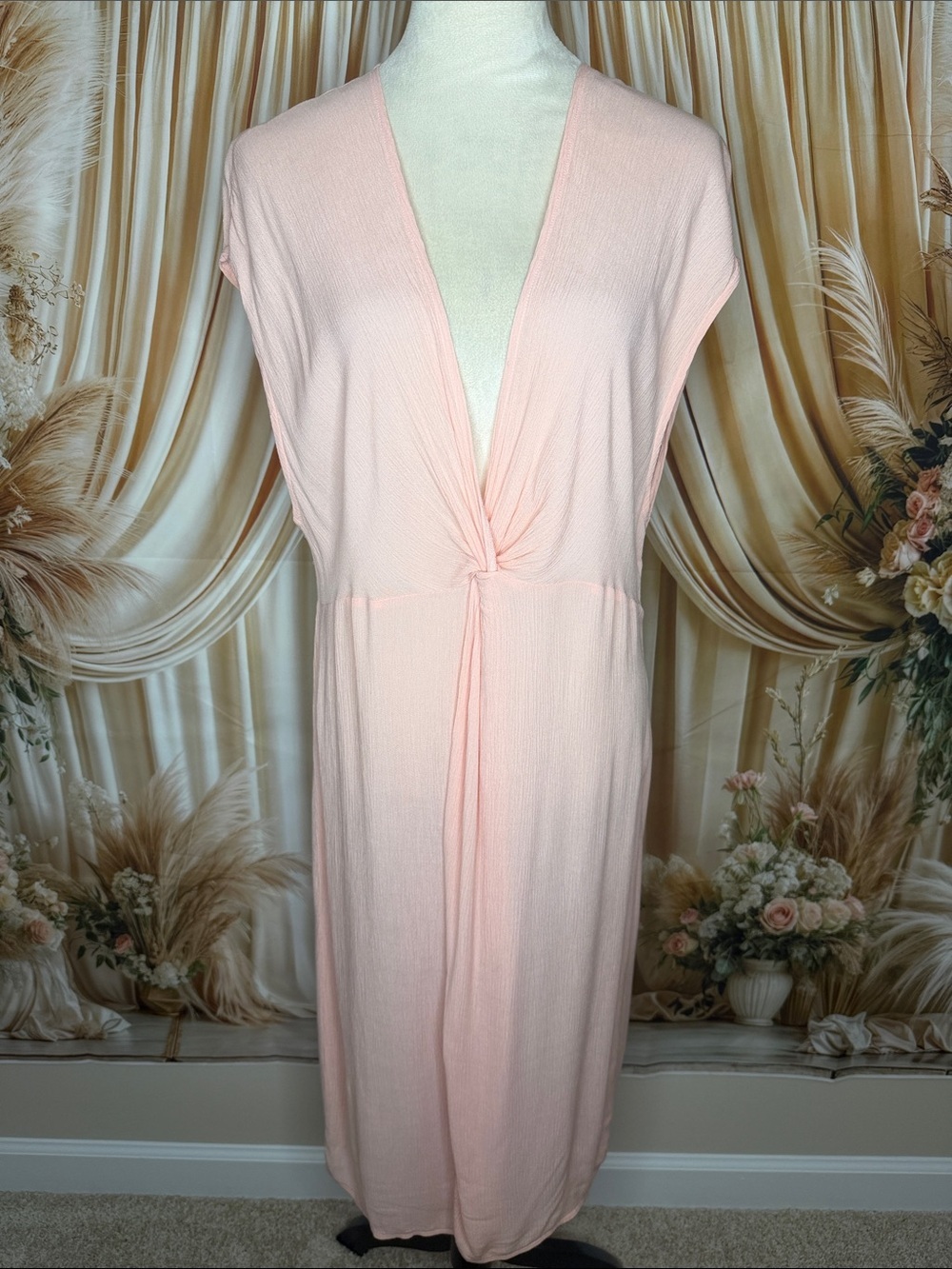 Kona Sol Light Pink Twist Front Swim Coverup